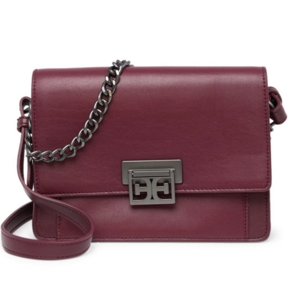Sam Edelman ‘Paislee’ Genuine Leather Messenger Crossbody Bag in “Deep Wine” Red